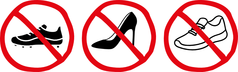 take of your shoes sign